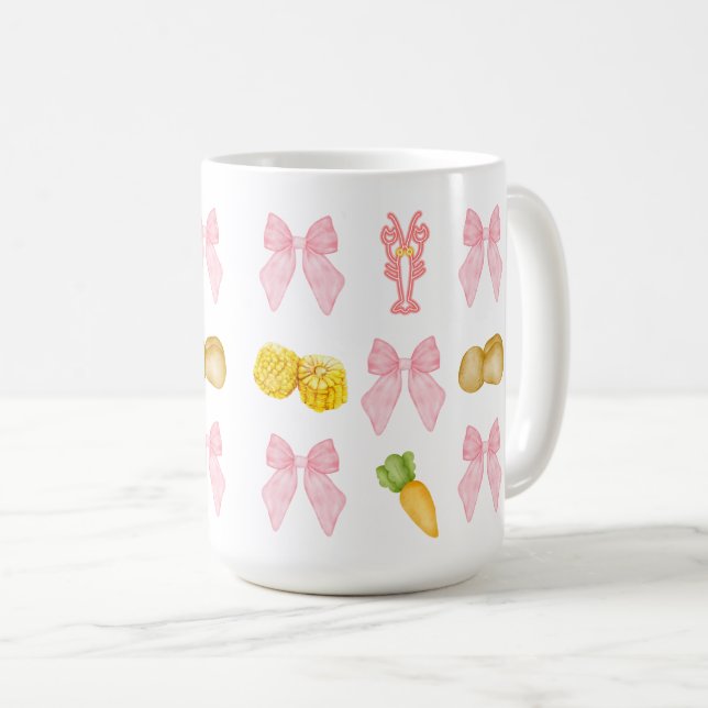Mug Poisson rose ébullition Fruits de mer pastel Party (Devant droit)