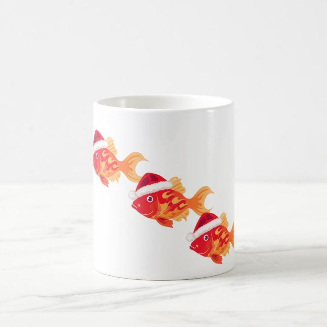 Mug Poisson rouge de Noël festif – Joli poisson des Fê (Centre)