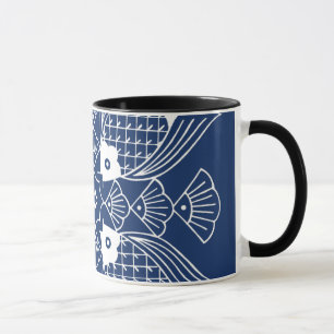 Mug Poisson sous-marin avec Arrière - plan bleu