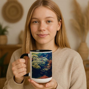 Mug Poisson tropical et boue de corail coloré pour pap