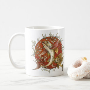 Mug Poisson volant japonais et feuilles de bambou Art 