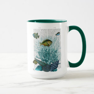 Mug Poissons, coquillages bleus et coraux