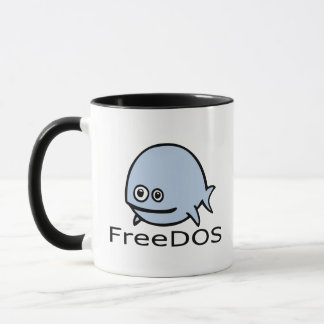 Mug Poissons de FreeDos - bleu avec le nom