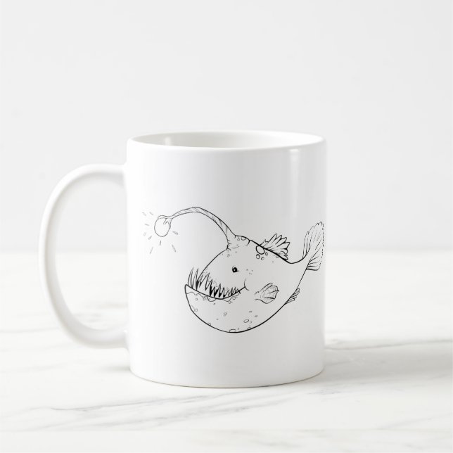 Mug Poissons de pêcheur à  la ligne de mer profonde de (Gauche)