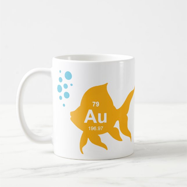 Mug Poissons élémentaires d'or de Tableau périodique (Gauche)