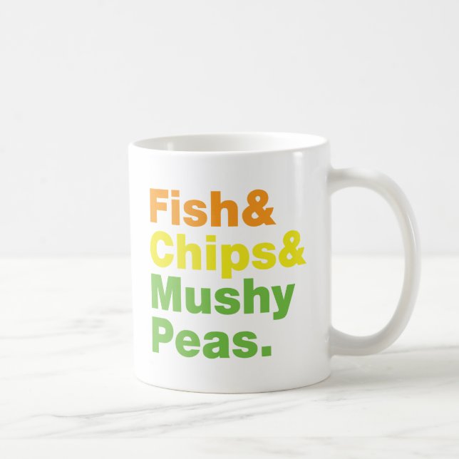 Mug Poissons et frites et pois détrempés (Droite)
