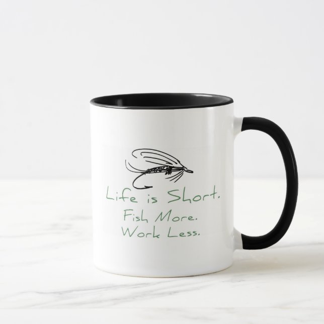 Mug Poissons Plus, Travaillez Moins ! (Droite)