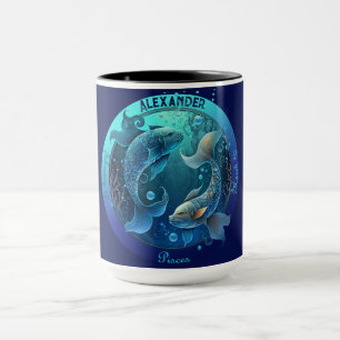 Mug Poissons Zodiaque Café Personnalisable