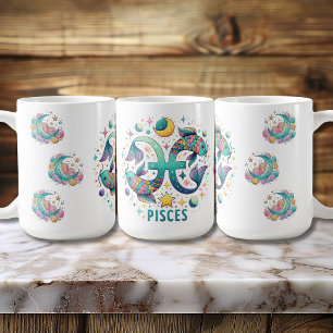 Mug Poissons Zodiaque Colorés Astrologie