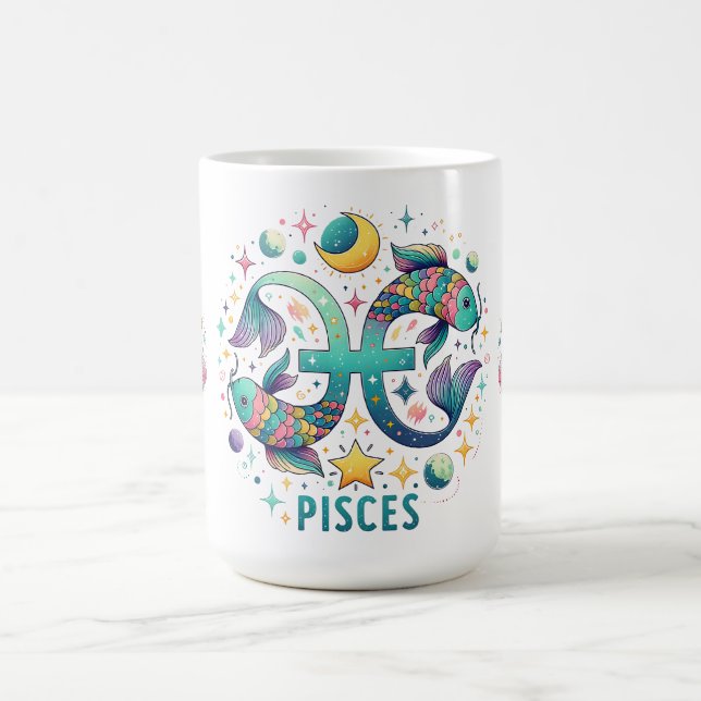 Mug Poissons Zodiaque Colorés Astrologie (Centre)