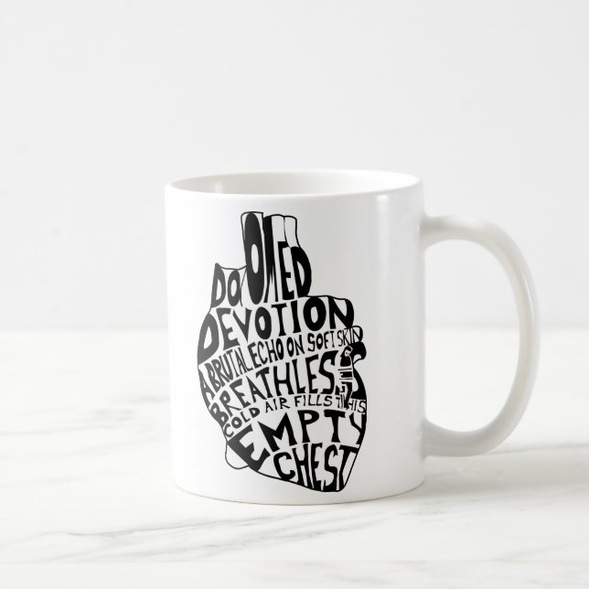 Mug poitrine vide : coeur anatomique (Droite)
