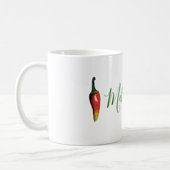 Mug Poivrons de piments verts personnalisés (Gauche)