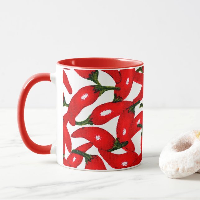 Mug Poivrons Rouge Chaud Épicé  (Avec donut)