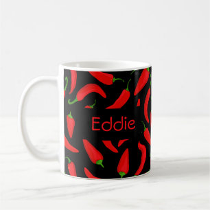 Mug Poivrons rouges épicés sur Black Custom
