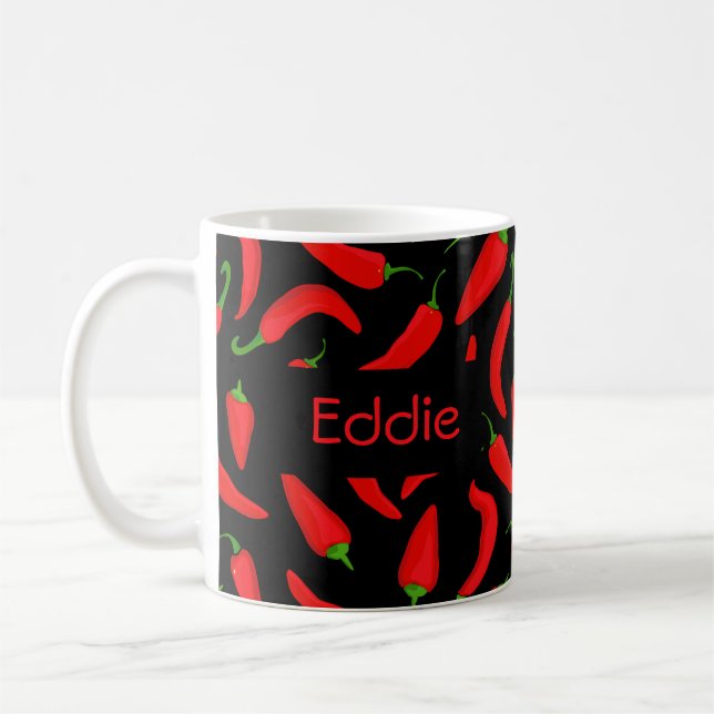 Mug Poivrons rouges épicés sur Black Custom (Gauche)