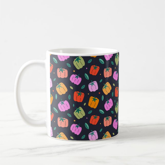 Mug Poivrons variés, motif sans soudure, poivron (Gauche)