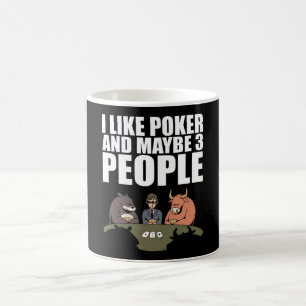 Mug Poker - J'aime le poker et peut-être 3 personnes