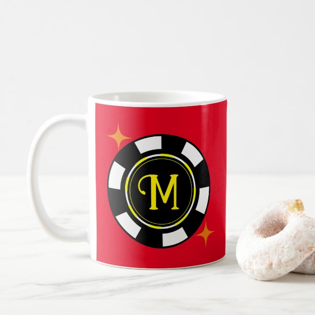 Mug - Poker Personnalisé (ajouter initial) (Avec donut)
