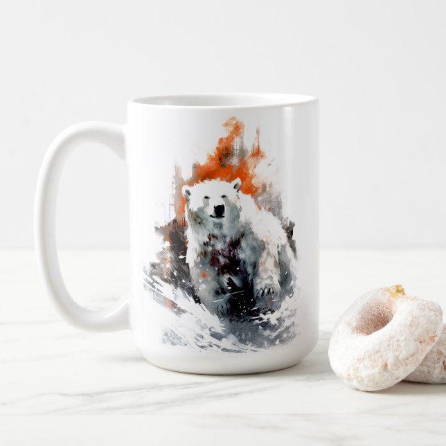 Mug Polar Bear American Wild Animal  (Avec donut)