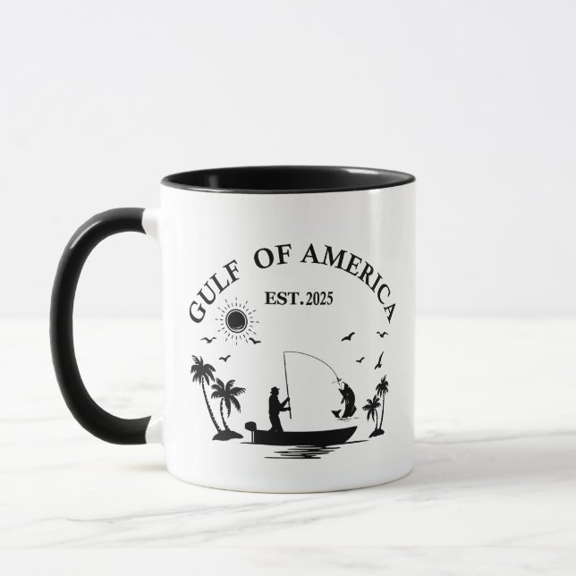 Mug Pôle de pêche du golfe d'Amérique patriotique amér (Gauche)