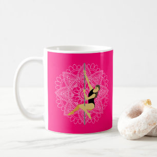 Mug Pôle Sport Dance Flower Mandala Nom Personnalisé