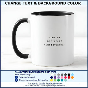 Mug Police de caractères tendance noir imparfaite Cita
