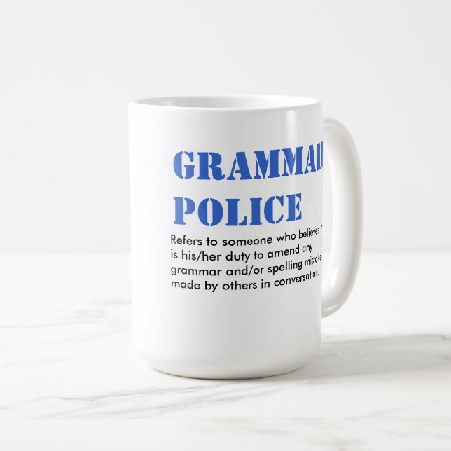 Mug Police de grammaire (Devant droit)