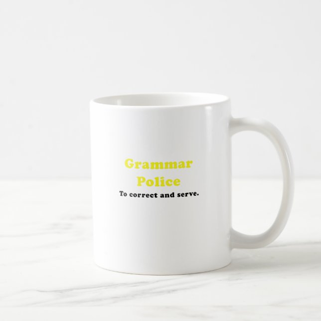 Mug Police de grammaire à corriger et servir (Droite)