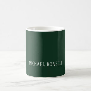 Mug Police Serif Élégant Vert Foncé Classique Minimali