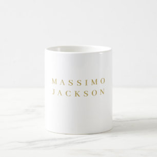 Mug Police Serif Minimaliste de Couleur Or
