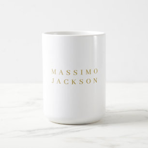 Mug Police Serif Minimaliste de Couleur Or