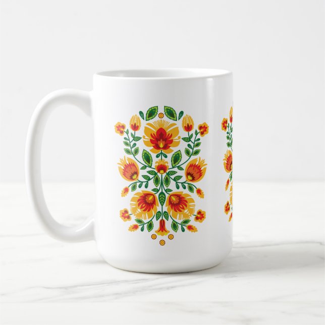 Mug 💛 🧡 ❤️ Polish superbe Folk Wycinanki (Gauche)