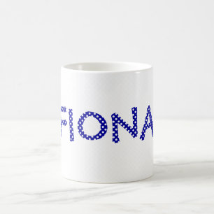Mug Polka bleu et blanc personnalisé
