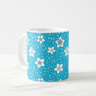 Mug Polka bleu paradisiaque point rétro avec étoiles