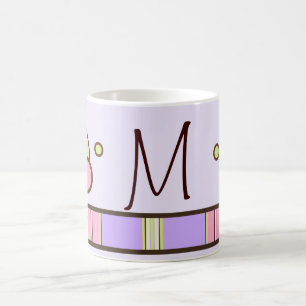 Mug Polka Dot & Stripes Purple Monogramme Musique