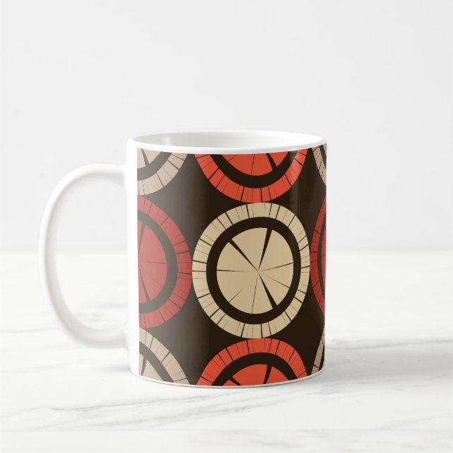 Mug Polka dots seamless pattern. Mosaic of ethnic figu (Gauche)