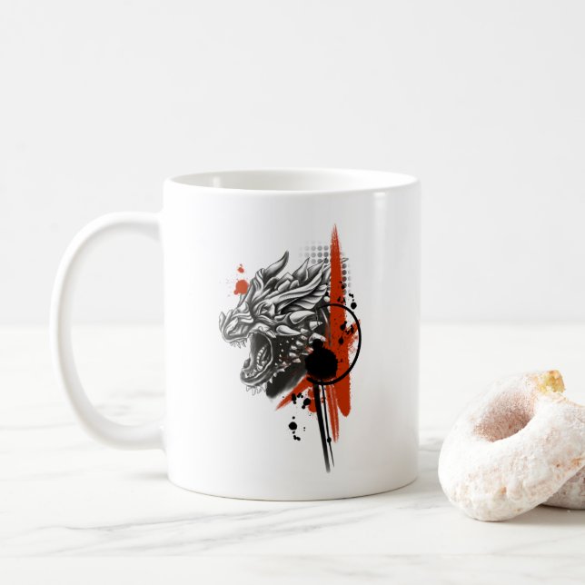 Mug Polka Dragon Face Trash (Avec donut)
