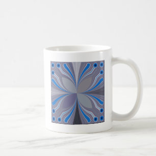 Mug Polka gris cendré bleu Pointe Texture Art Imprimer