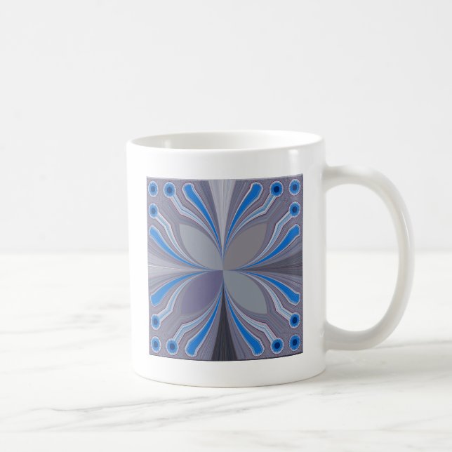 Mug Polka gris cendré bleu Pointe Texture Art Imprimer (Droite)