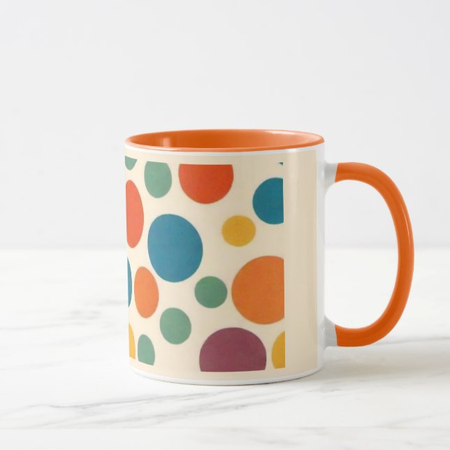 Mug Polka Point de style rétro coloré (Droite)