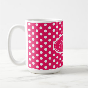 Mug Polka point motif rouge rose et blanc muqueuse