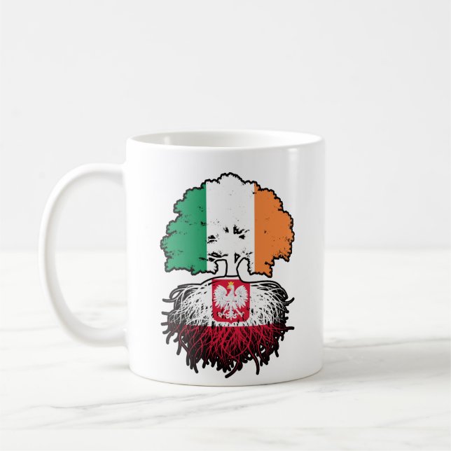 Mug Pologne Pologne Irlande Irlande Arbre drapeau (Gauche)