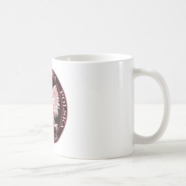 Mug Polska rouge rond Eagle (Droite)
