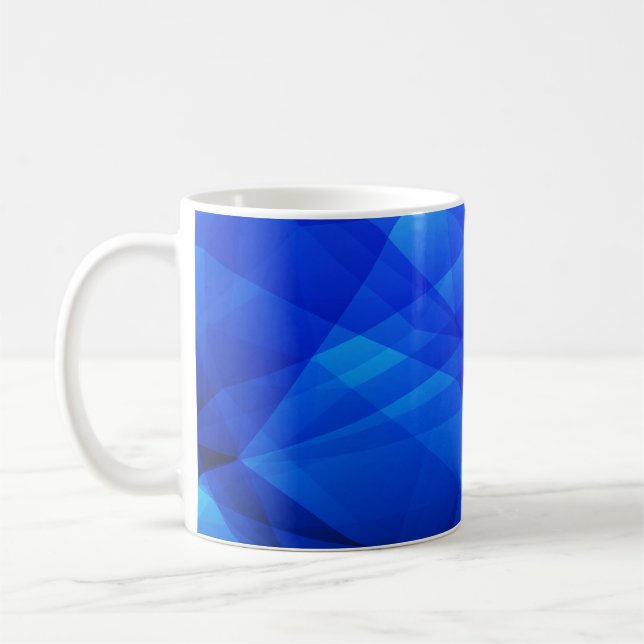 Mug Polygone abstrait BLEU foncé. géométrique triangul (Gauche)