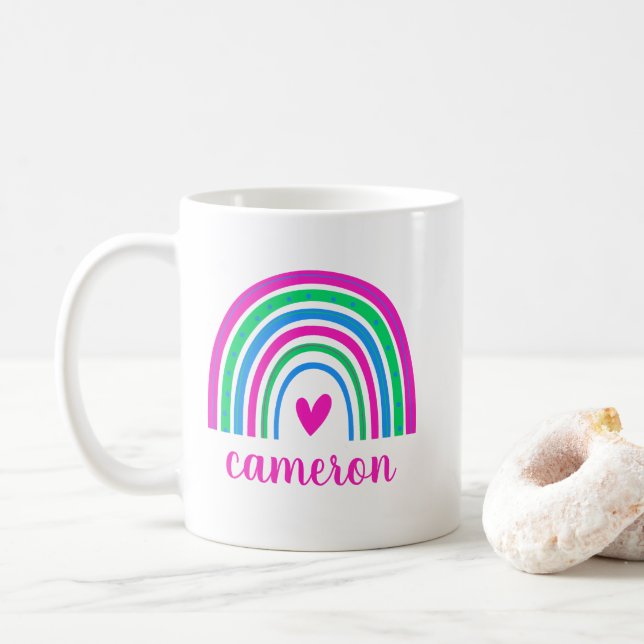 Mug Polysexuel Arc-en-ciel personnalisé (Avec donut)