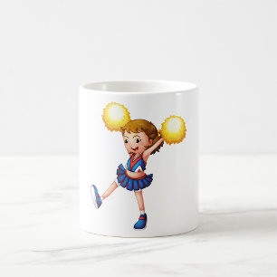 Mug Pom-pom girl Avec Des Poms De Pom Jaune