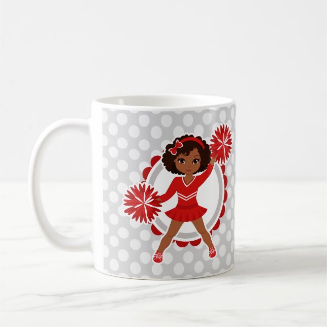 Mug Pom-pom girl - Cute Red African American Cheer (Gauche)
