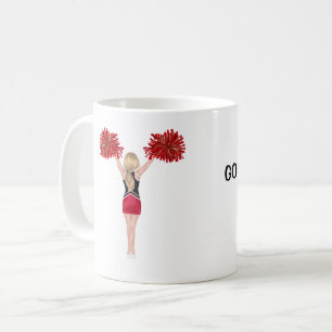 Mug Pom-pom girl personnalisée (cheveux blonds) Café