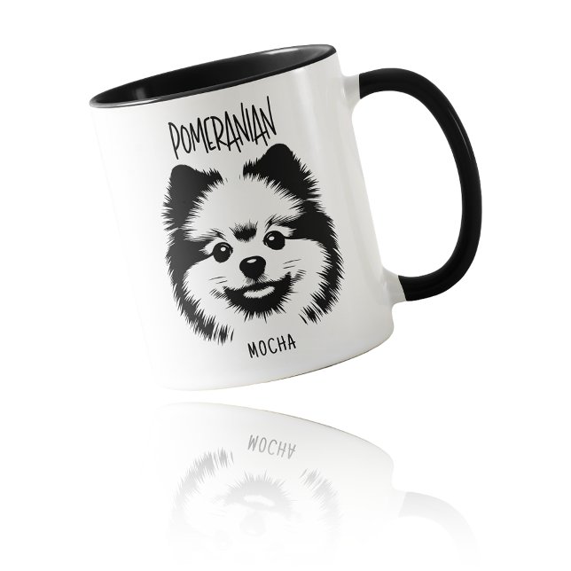 Mug Pomeranian Breed Edgy Pop Art Custom Dog Lover (Pomeranian Breed Edgy Pop Art Custom Dog Lover Mug)