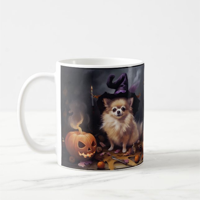 Mug Pomeranian Citrouilles Halloween Épouvantable (Gauche)